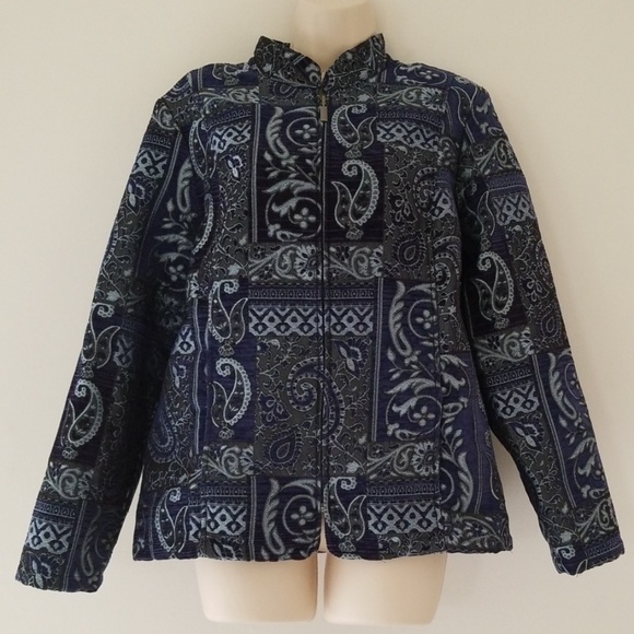 Serengeti Dress Jacket Zip Up Blazer Size Large - Picture 1 of 8